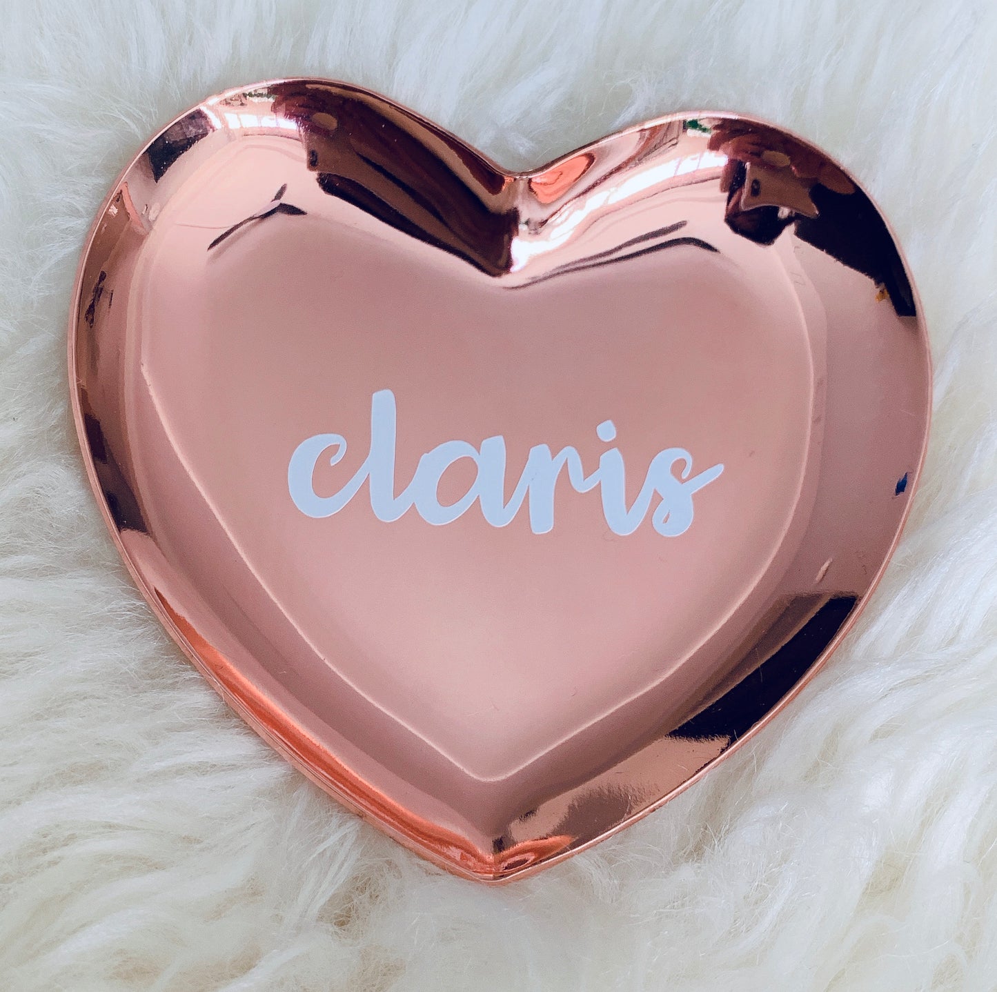 Rose Gold Heart Trinklet Tray
